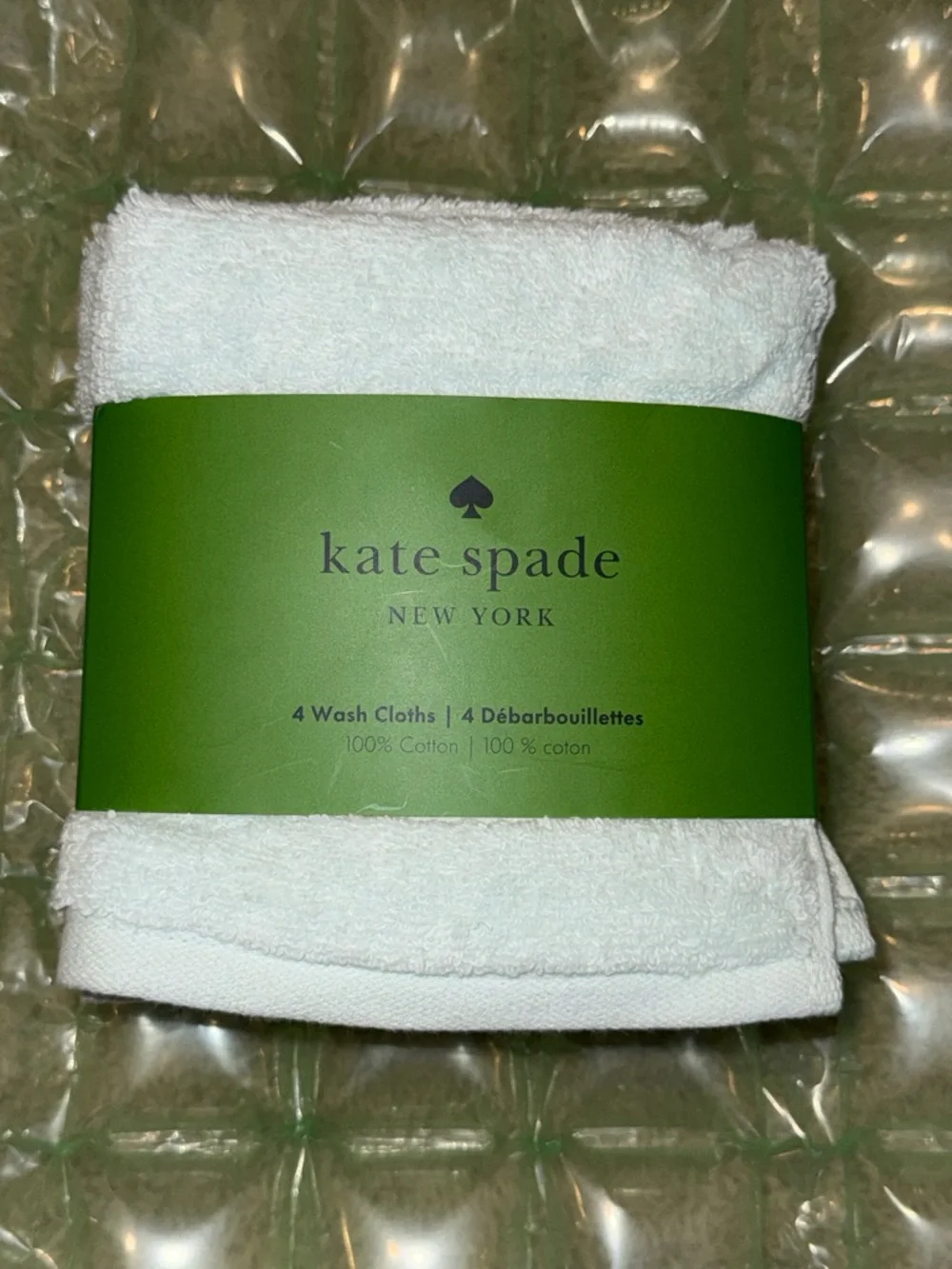kate spade Light Turquoise Cotton Wash Cloths